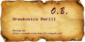 Oreskovics Berill névjegykártya